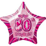 Foil - 18" - 80th Pink (55933) - Mad Parties & Supplies