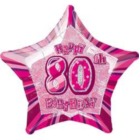 Foil - 18" - 80th Pink (55933) - Mad Parties & Supplies