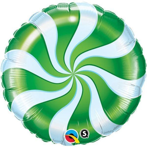 Foil - 18" - Green & White Lollipop (64333)