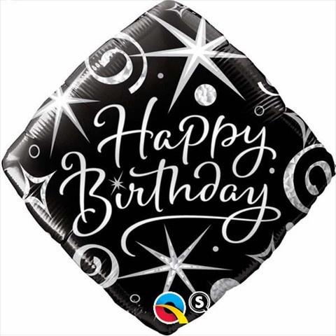 Foil - 18" - Happy Birthday (Black) (29988) - Mad Parties & Supplies