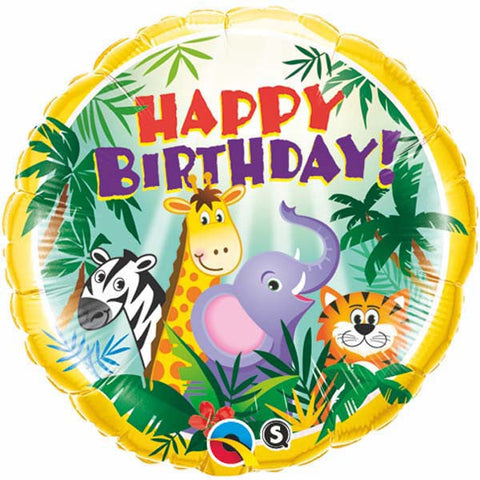 Foil - 18" - Happy Birthday Jungle Animals (31014)