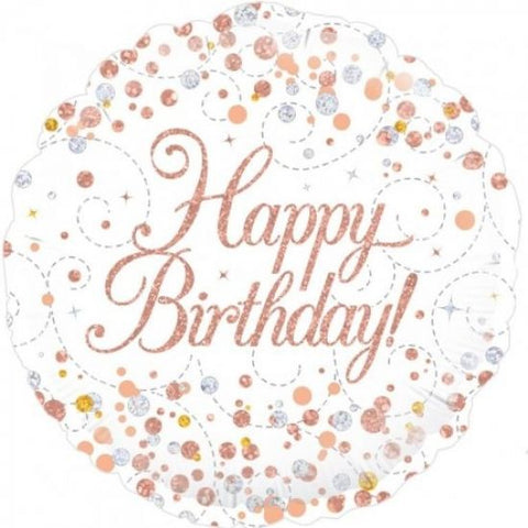 Foil - 18" - Happy Birthday Rose Gold (227062) - Mad Parties & Supplies