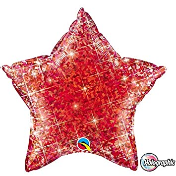 Foil - 20" - Holographic Star - Jewel Red (41280) - Mad Parties & Supplies
