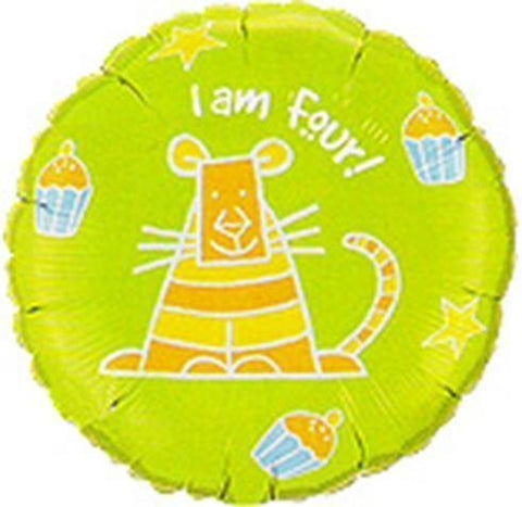 Foil - 18" - I am Four! (91928) - Mad Parties & Supplies
