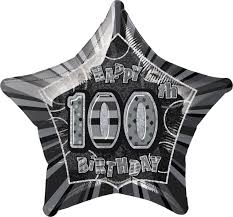 Foil - 18" - 100th (Black) (55393) - Mad Parties & Supplies