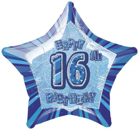 Foil - 18" - 16th (Blue) (55123) - Mad Parties & Supplies