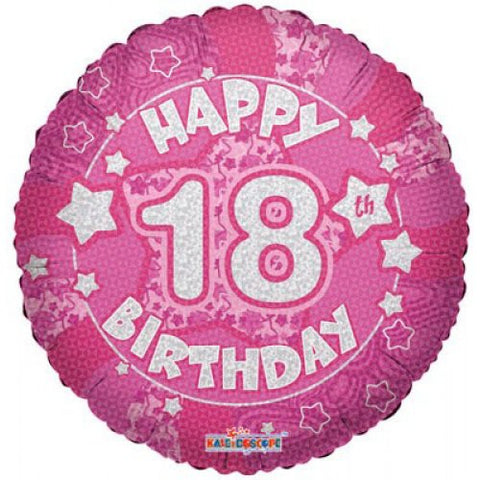 Foil - 18" - Happy 18th Birthday (Pink) (19428-18) - Mad Parties & Supplies