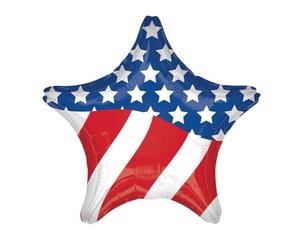 Foil - 28" - American Flag Star (32435) - Mad Parties & Supplies