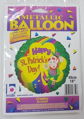 Foil - 18" - Happy St Patrick's Day (O'Malley) (2516350P) - Mad Parties & Supplies