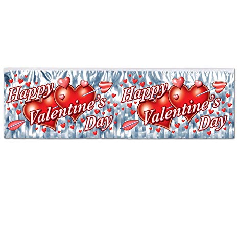 Metallic Fringe Banner - Happy Valentine's Day (77493) - Mad Parties & Supplies