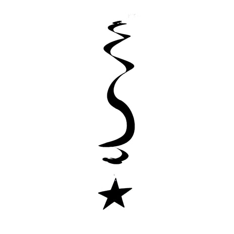 Hanging Swirl Decorations - Stars (Black) (5312BK) - Mad Parties & Supplies