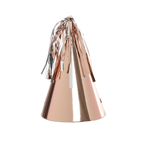 Party Hats - Pkt 10 - Metallic Rose Gold (6150MRGP) - Mad Parties & Supplies