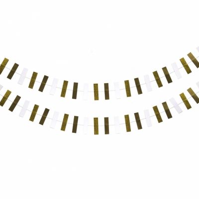 Shaped Garland 3m - Gold & White (5202RMGP) - Mad Parties & Supplies