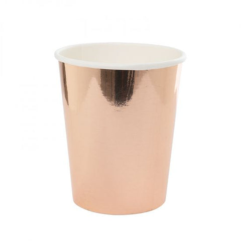 Paper Cups - Pkt 10 - Rose Gold (6130MRGP) - Mad Parties & Supplies