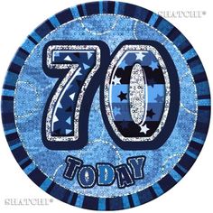 Giant Badge - 70 Today (Blue) (55279) - Mad Parties & Supplies