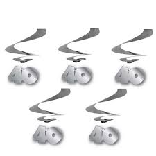 Hanging Swirl Decorations - 40th (Silver) - Mad Parties & Supplies