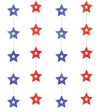 Hanging Decorations - Red & Blue Stars (90505) - Mad Parties & Supplies