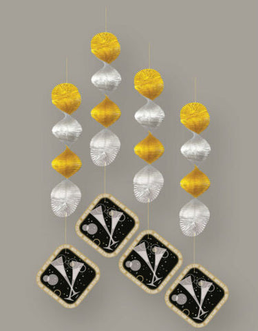 Hanging Decorations - Happy New Year Champagne (28153) - Mad Parties & Supplies
