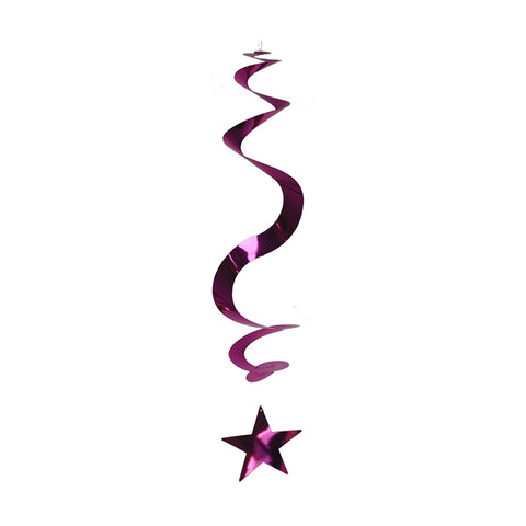 Hanging Swirl Decorations - Stars (Purple) (5312PU) - Mad Parties & Supplies