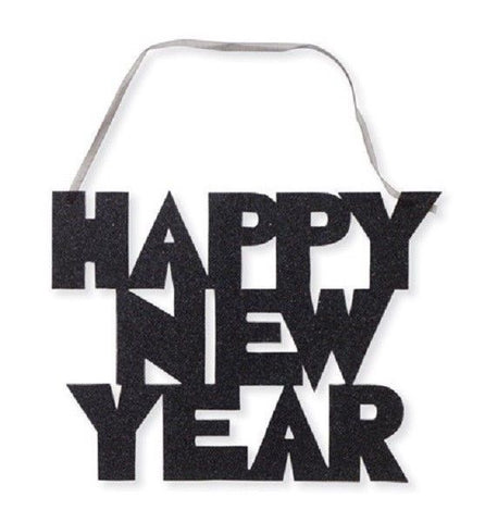 Happy New Year Glitter Sign (141037) - Mad Parties & Supplies