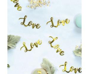 15 x Jumbo Confetti - Love (Gold) (410091) - Mad Parties & Supplies