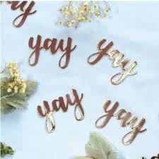 15 x Jumbo Confetti - Yay - Rose Gold (410002) - Mad Parties & Supplies