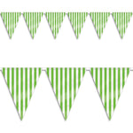 Flag Bunting - Green & White Stripes (5219SLGP) - Mad Parties & Supplies