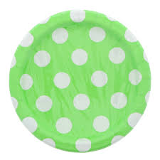 Plates - 7" - Lunch - Paper - Green & White Spots (37464) - Mad Parties & Supplies