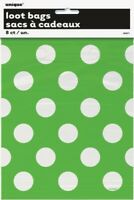 Loot Bags - Green & White Spots (62071) - Mad Parties & Supplies