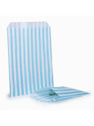 Loot Bags - Light Blue & White Stripes (DPI0840) - Mad Parties & Supplies