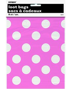 Loot Bags - Pink & White Spots (62075) - Mad Parties & Supplies