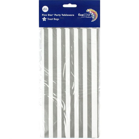 Loot Bags - Silver Stripes (5111SMSP) - Mad Parties & Supplies