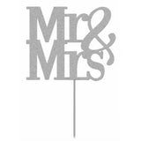 Cake Topper - Paper - Mr & Mrs (Gold or Silver)