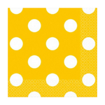 Napkins - Beverage - Yellow & White Spots (30426) - Mad Parties & Supplies