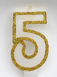 Candle - Gold outline - Numbers 0 to 9 - Mad Parties & Supplies