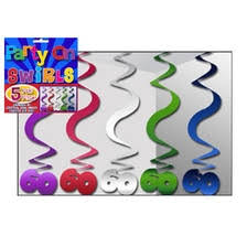 Hanging Swirl Decorations - 60th (nh60a) - Mad Parties & Supplies