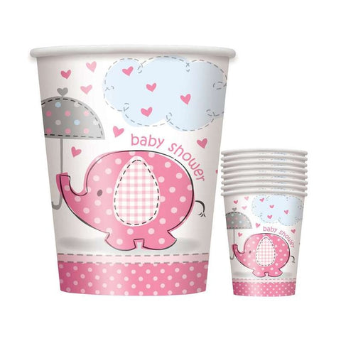 Cups - Baby Shower Elephant Pink (41656) - Mad Parties & Supplies