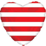 Foil - 18" - Heart - Red & White Stripes (214532)
