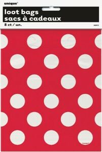 Loot Bags - Red & White Spots (62072) - Mad Parties & Supplies