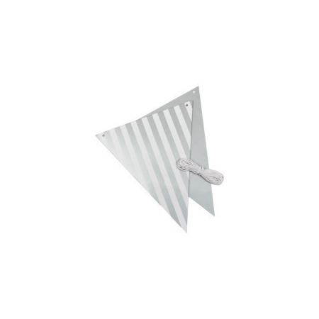 Flag Bunting - Silver & White Stripes (5219SMSP) - Mad Parties & Supplies