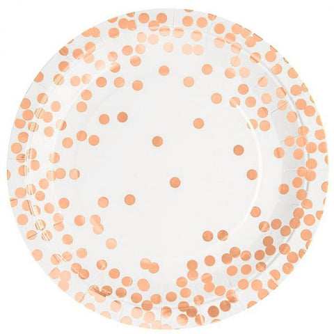 Plates - 9" - Dinner - Rose Gold Spots (232143154) - Mad Parties & Supplies