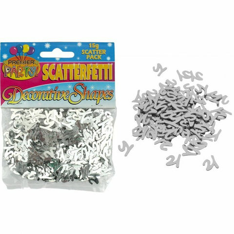 Scatters - 21st (Silver) (400140) - Mad Parties & Supplies