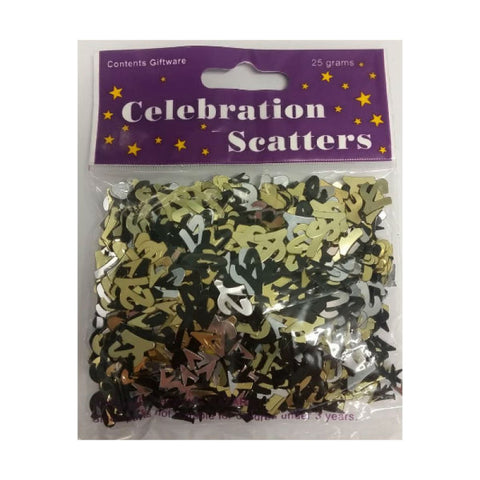 Scatters - 21st (Black, Gold & Silver) - Mad Parties & Supplies