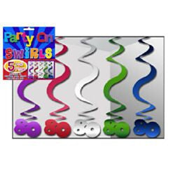 Hanging Swirl Decorations - 80th (nh80a) - Mad Parties & Supplies