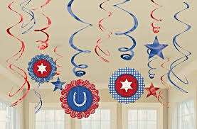 Hanging Swirl Decorations - Cowboy (670164) - Mad Parties & Supplies