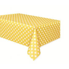 Tablecover - Trestle - Yellow & White Spots (50263) - Mad Parties & Supplies