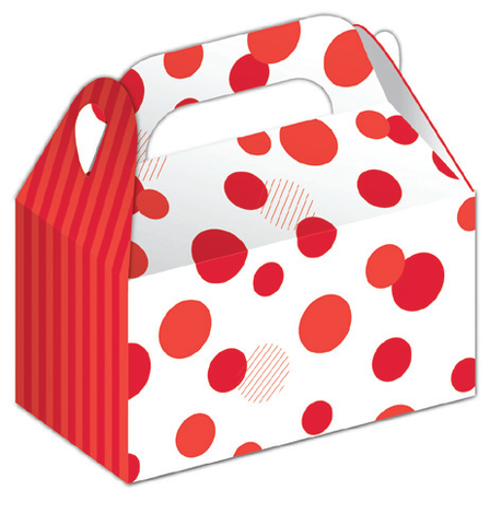 Treat Box - Red & White spots (E2380) - Mad Parties & Supplies