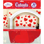 Cutouts - 30 piece - Red Hearts (198653) - Mad Parties & Supplies